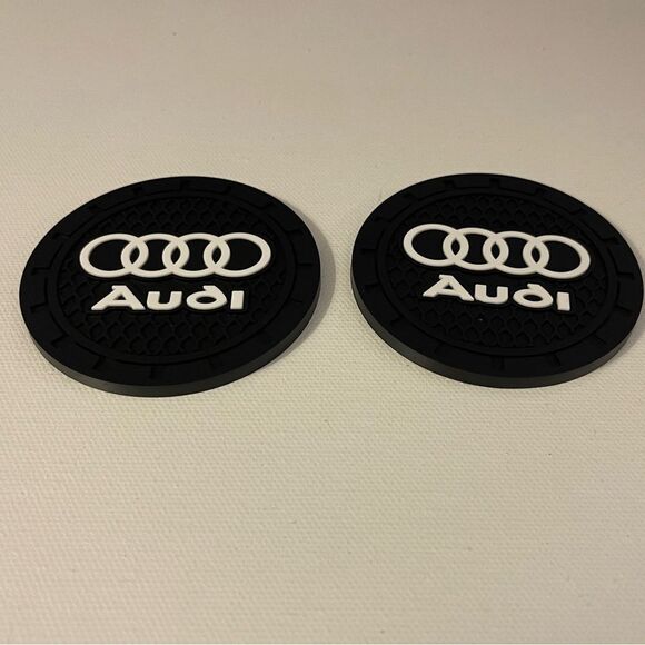 Audi Car Cup Coasters in Black Set of 2 NWT - Picture 3 of 4
